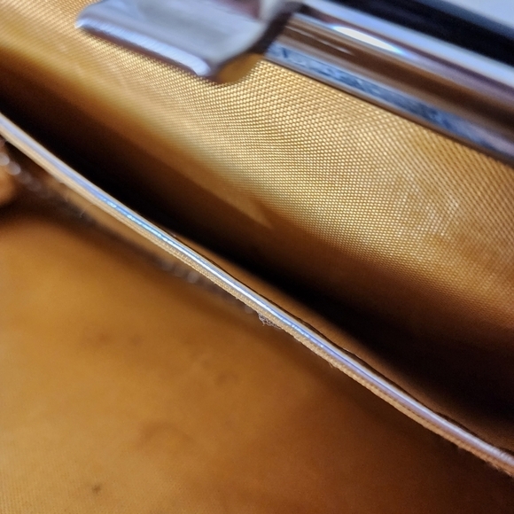 Vintage 50s/60s Black Patent Rectangle Clutch Purse - Picture 11 of 16